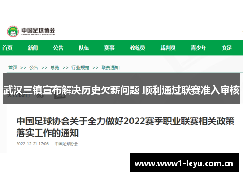 武汉三镇宣布解决历史欠薪问题 顺利通过联赛准入审核 武汉三镇宣布解决历史欠薪问题 顺利通过联赛准入审核